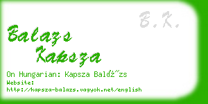 balazs kapsza business card